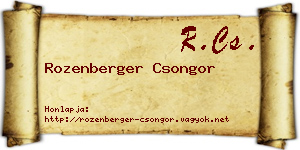 Rozenberger Csongor névjegykártya